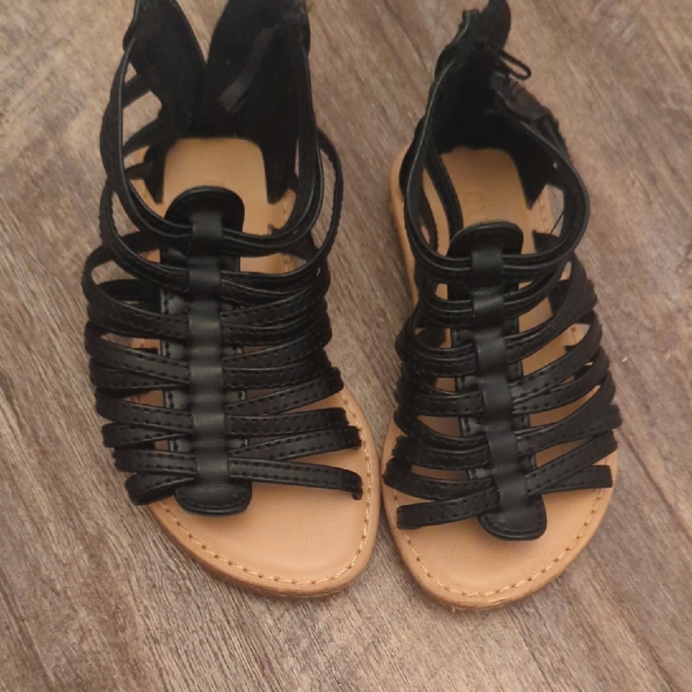 Black Strappy Sandals for Women